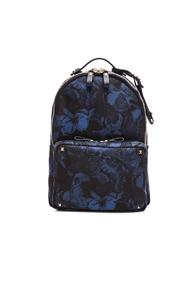 Valentino Camu Butterfly Backpack In Blue,animal Print