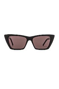 Saint Laurent Mica Sunglasses In Black,white