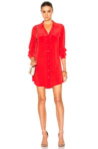 Equipment Slim Signature Dress In Red