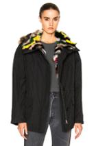 Army By Yves Salomon Reversible Fox Short Parka Jacket With Fox Fur In Black