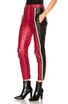 Chloe Leather & Nubuck Biker Pants In Red