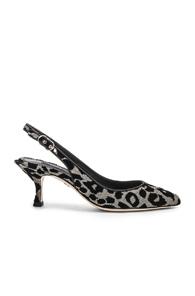Dolce & Gabbana Leo Print Slingback Pumps In Metallic,animal Print