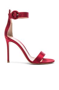Gianvito Rossi Satin Portofino Heels In Red