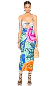 Mara Hoffman Tie Front Midi Dress In Blue,floral