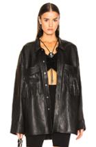 R13 Fringe Leather Shirt In Black