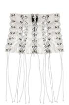 Unravel Pvc All Over Lace Up Corset In White