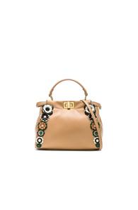 Fendi Flower Embellished Mini Peekaboo In Neutrals