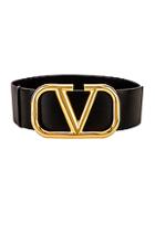 Valentino Go Logo Buckle Belt In Black