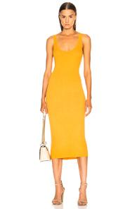 Enza Costa Rib Tank Midi Dress In Yellow