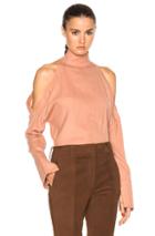 Tibi Slit Sleeve Top In Orange