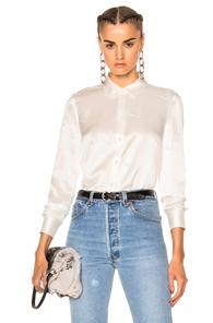 Alexander Wang Straight Cut Button Down Top In White