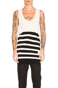 Haider Ackermann Knit Tank In White,stripes