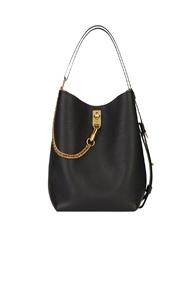 Givenchy Medium Leather Gv Bucket Bag In Black