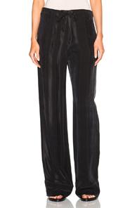 Ann Demeulemeester Classic Stripe Satin Trousers In Black