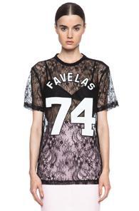 Givenchy Lace Knit Favelas Tee In Black