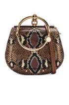 Chloe Nile Small Python Print Bracelet Bag In Animal Print,brown