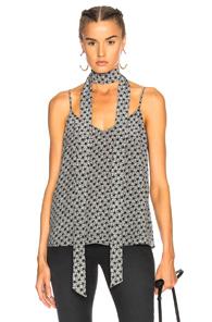 Ag Adriano Goldschmied Lisette Scarf Top In Abstract,geometric Print,black