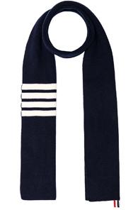 Thom Browne Cashmere Ribbed Bar Stripe Scarf In Blue,stripes