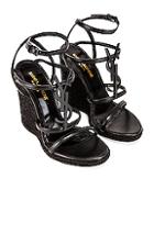 Saint Laurent Cassandra Wedges In Black