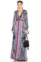 Etro Maxi Print Dress In Blue,floral