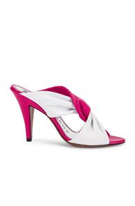 Givenchy Tie Heel Mules In Pink,white