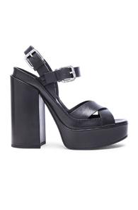 Jil Sander Leather Platform Sandals In Black