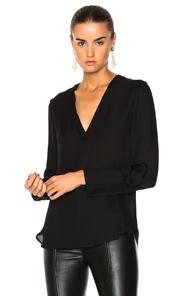 Nili Lotan Double Georgette Blouse In Black