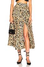 Zimmermann Veneto High Waisted Flare Skirt In Animal Print,neutral