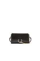 Chloe Leather Faye Strap Wallet In Black