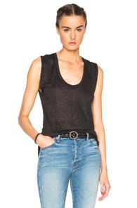 Isabel Marant Maik Linen Tee In Black