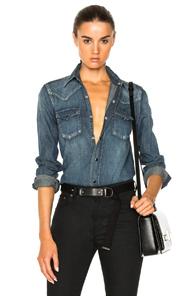 Saint Laurent Classic Western Shirt In Blue
