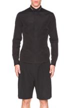 Givenchy Zip Collar Button Down Shirt In Black