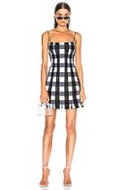 Rasario Checked Satin Mini Dress In Black