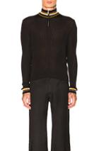 Wales Bonner Palms Sweater In Black,stripes,yellow