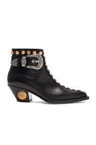 Fausto Puglisi Studded Leather Booties In Black