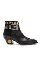 Fausto Puglisi Studded Leather Booties In Black
