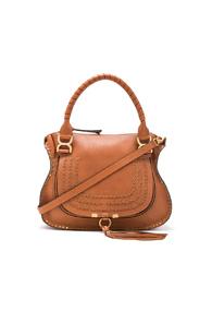 Chloe Medium Braided Leather Marci Bag In Brown
