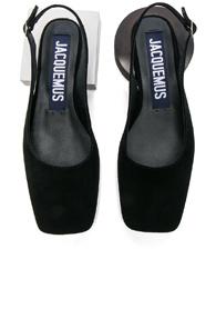 Jacquemus Suede Slingback Flats In Black