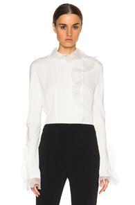 Giambattista Valli Sable Ruffle Blouse In White