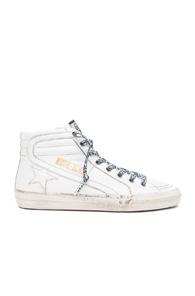 Golden Goose Leather Slide Sneakers In White