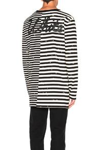 Off-white Striped Long Sleeve Tee In Black,stripes