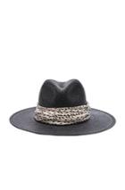 Janessa Leone Josephine Short Brimmed Panama Hat In Black
