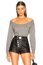 Alexander Wang Fitted Cropped Sweater In Grey