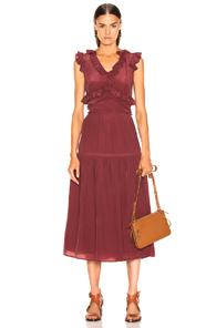 Sea Hemingway Sleeveless Ruffle Dress In Brown