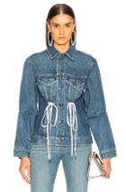 Proenza Schouler Pswl Drawstring Denim Jacket In Blue