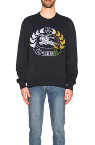 Burberry Renshaw Crest Crewneck In Blue