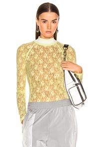 T By Alexander Wang Lace Bodysuit In Yellow