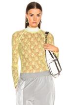 T By Alexander Wang Lace Bodysuit In Yellow