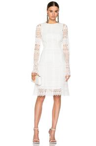 Oscar De La Renta Lace Cocktail Dress In White