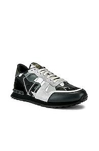 Valentino Low Top Sneaker In Black,camo,gray